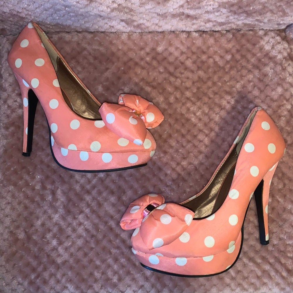 Story Show, Size 7, Pink Polka Dots, Bows